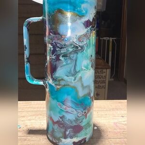 Abstract Blue and Green Art Tumbler